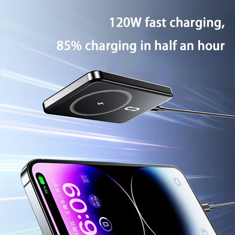 100000mAh Magsafe Charger Power Bank Thin and Light Portable Magnetic Wireless Fast Charging Power Bank Suitable for iPhone