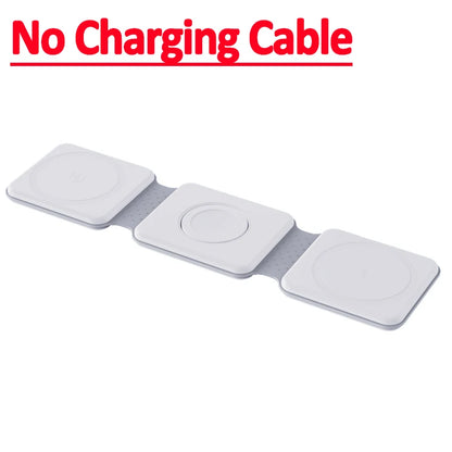 30W Magnetic Wireless Charger Pad Macsafe Foldable for iPhone 14 13 12 Pro Max Apple Watch 8 7 AirPods 3 in 1 Fast Charging Dock