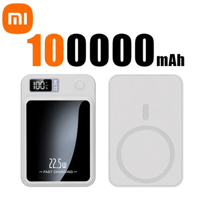 Xiaomi 100000mAh Wireless Magnetic Power Bank Super Fast Charging Ultra Capacity Digital External Battery Power Bank For Iphone