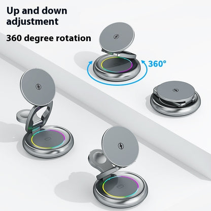 Metal 3 In 1 Wireless Rotatable Charger Bracket