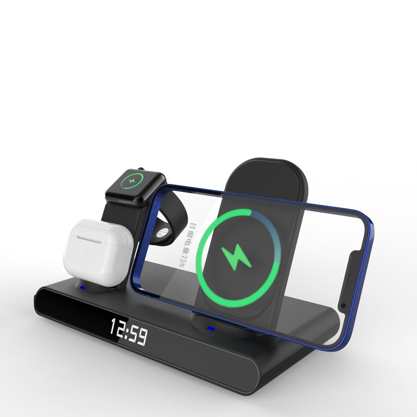 Clock 15W 3-in-1 Wireless Charger